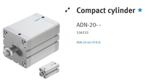 China Compact air cylinder, double-acting   ADN-20-40-I-P-A-Q   536233 supplier